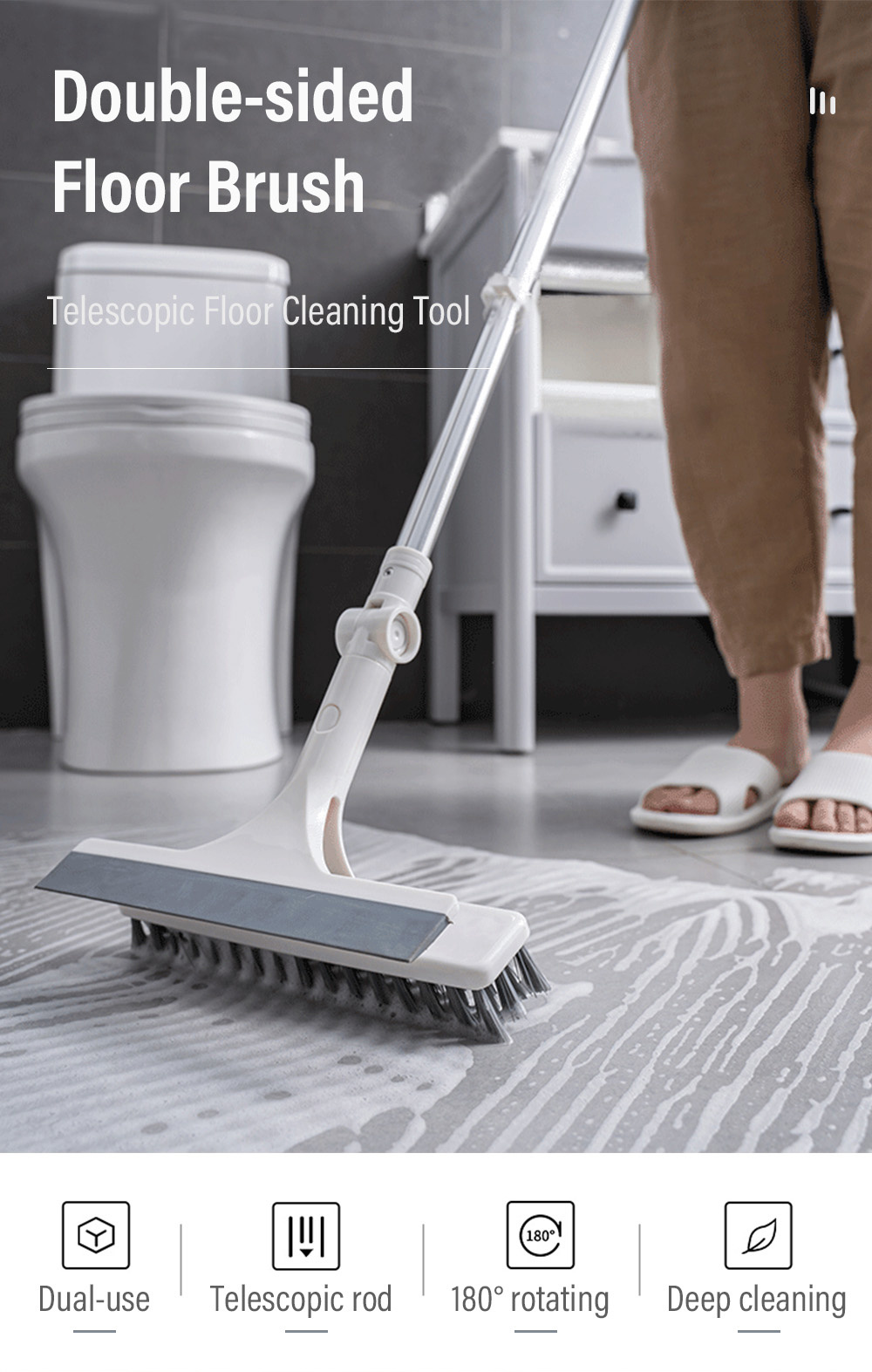 Telescopic Double-sided Floor Brush-1